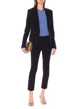 Veronica Beard Scuba pant Navy dark blue 2 slim fit work business trouser